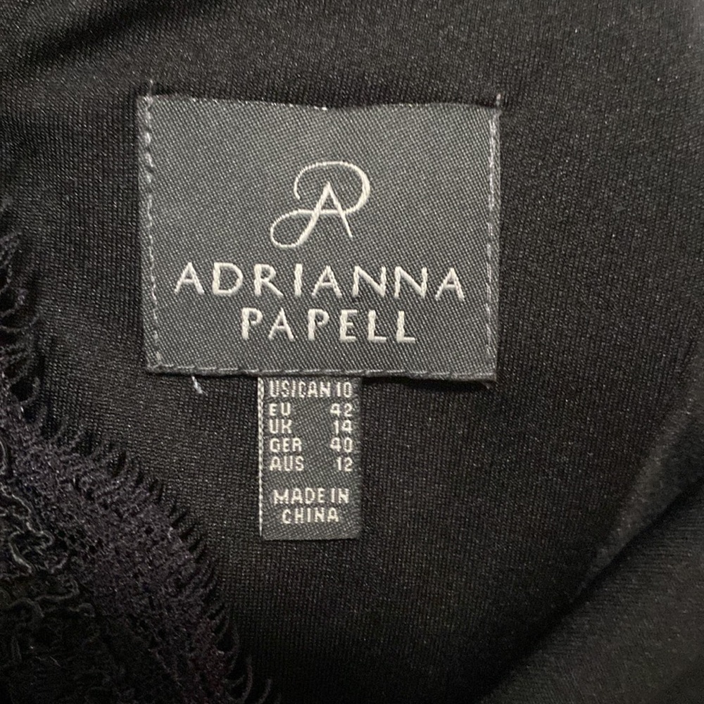 Adrianna Papell 10 Black Lace Dress - Picture 2 of 12